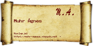Muhr Ágnes névjegykártya